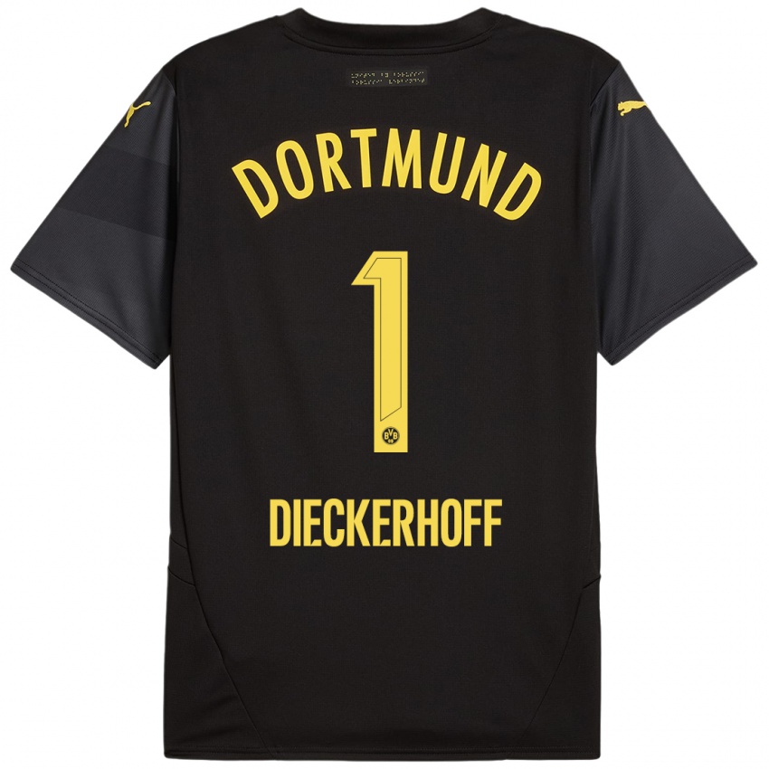 Kinder Max Dieckerhoff #1 Schwarz Gelb Auswärtstrikot Trikot 2024/25 T-Shirt