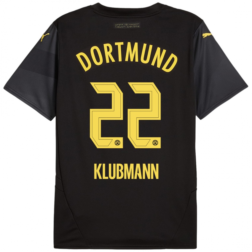 Kinder Leon Klubmann #22 Schwarz Gelb Auswärtstrikot Trikot 2024/25 T-Shirt