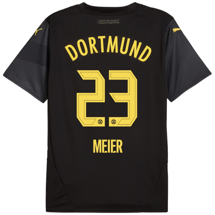 Kinder Maximilian Meier #23 Schwarz Gelb Auswärtstrikot Trikot 2024/25 T-Shirt