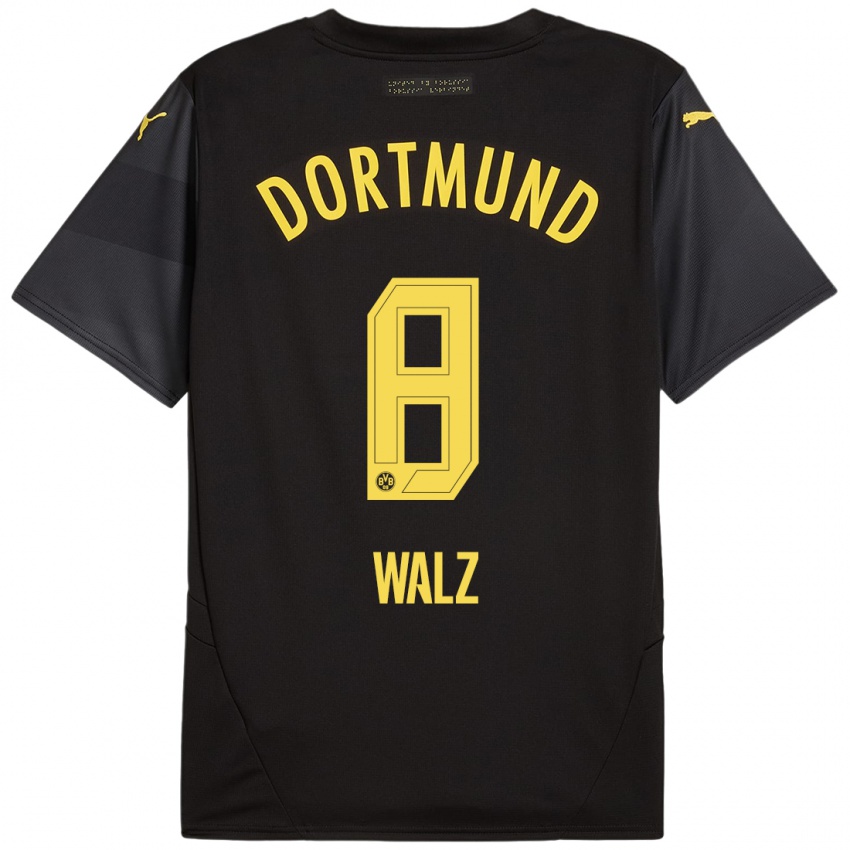 Kinder Vasco Walz #8 Schwarz Gelb Auswärtstrikot Trikot 2024/25 T-Shirt