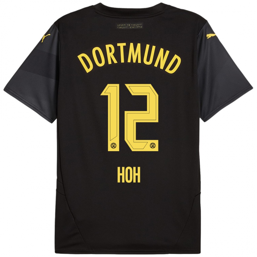 Kinder Hendrik Hoh #12 Schwarz Gelb Auswärtstrikot Trikot 2024/25 T-Shirt