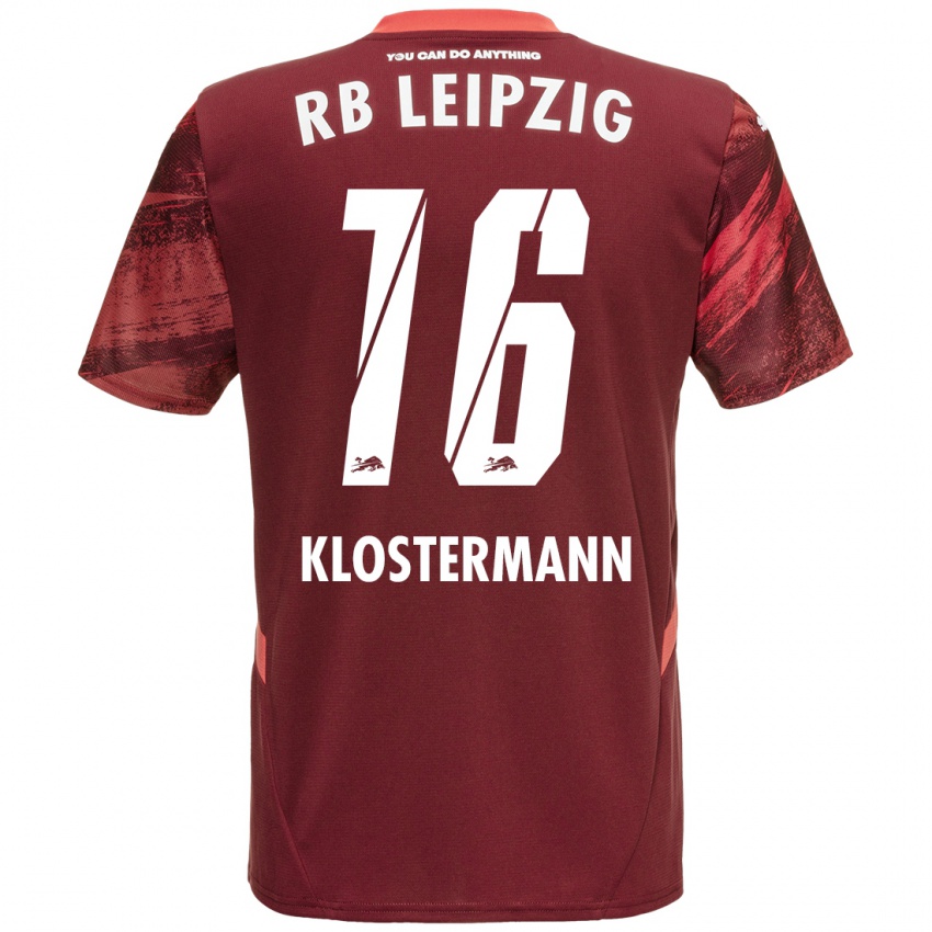 Kinder Lukas Klostermann #16 Burgunderrot Auswärtstrikot Trikot 2024/25 T-Shirt