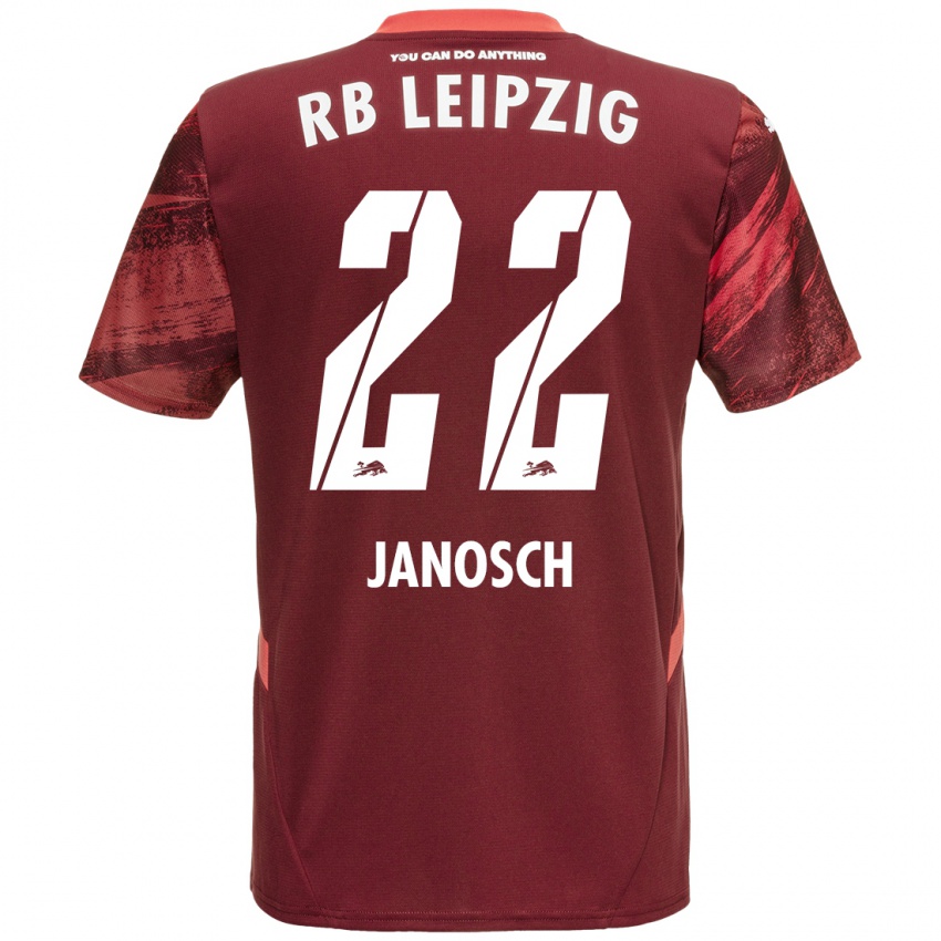 Kinder Luca Janosch #22 Burgunderrot Auswärtstrikot Trikot 2024/25 T-Shirt