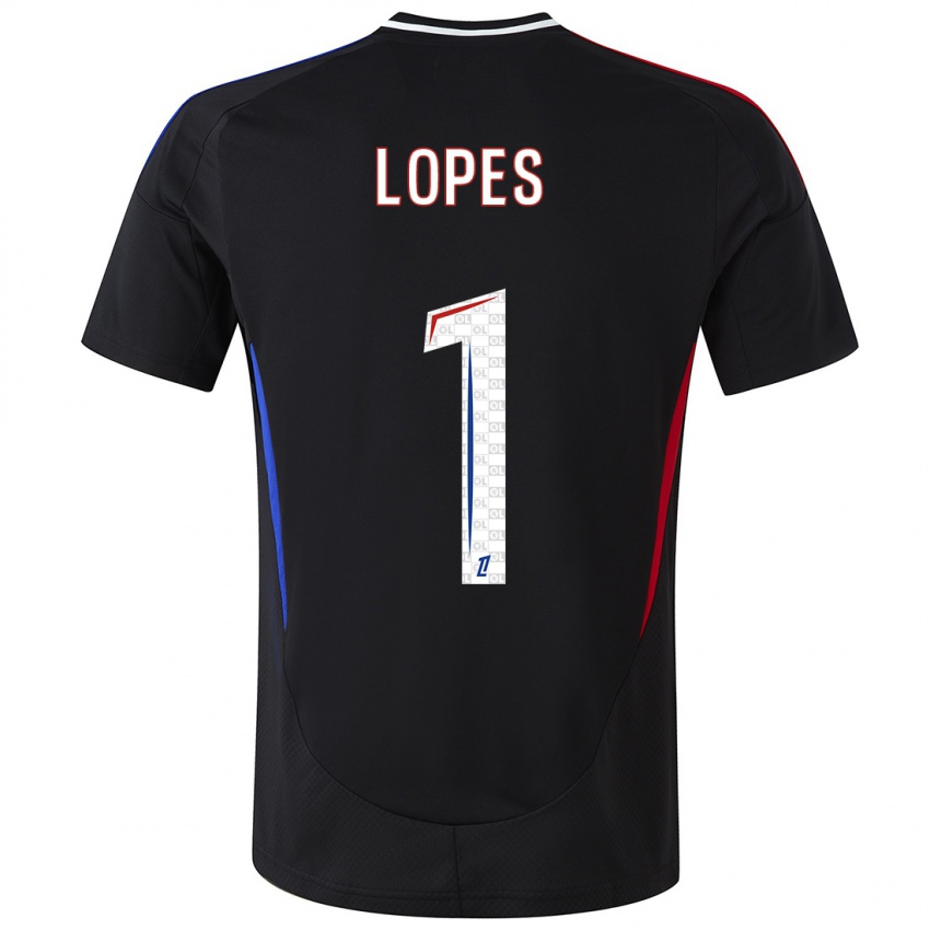 Kinder Anthony Lopes #1 Schwarz Auswärtstrikot Trikot 2024/25 T-Shirt