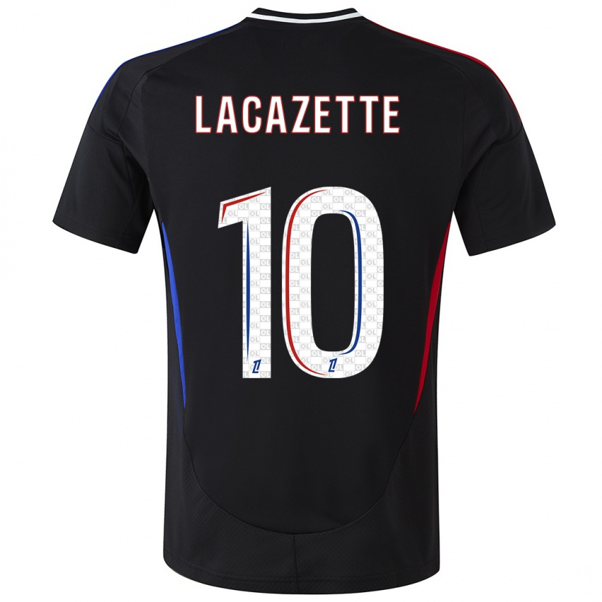 Kinder Alexandre Lacazette #10 Schwarz Auswärtstrikot Trikot 2024/25 T-Shirt