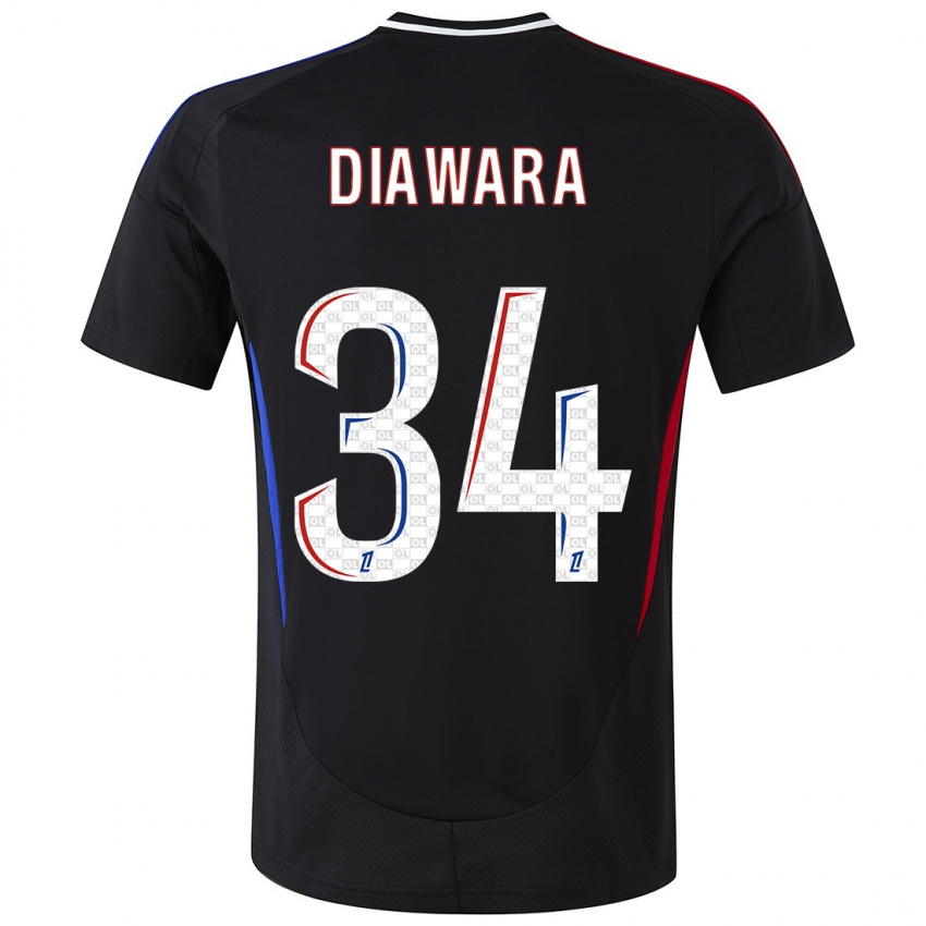 Kinder Mahamadou Diawara #34 Schwarz Auswärtstrikot Trikot 2024/25 T-Shirt