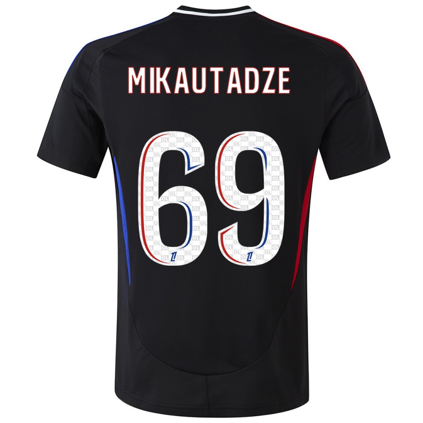 Kinder Georges Mikautadze #69 Schwarz Auswärtstrikot Trikot 2024/25 T-Shirt