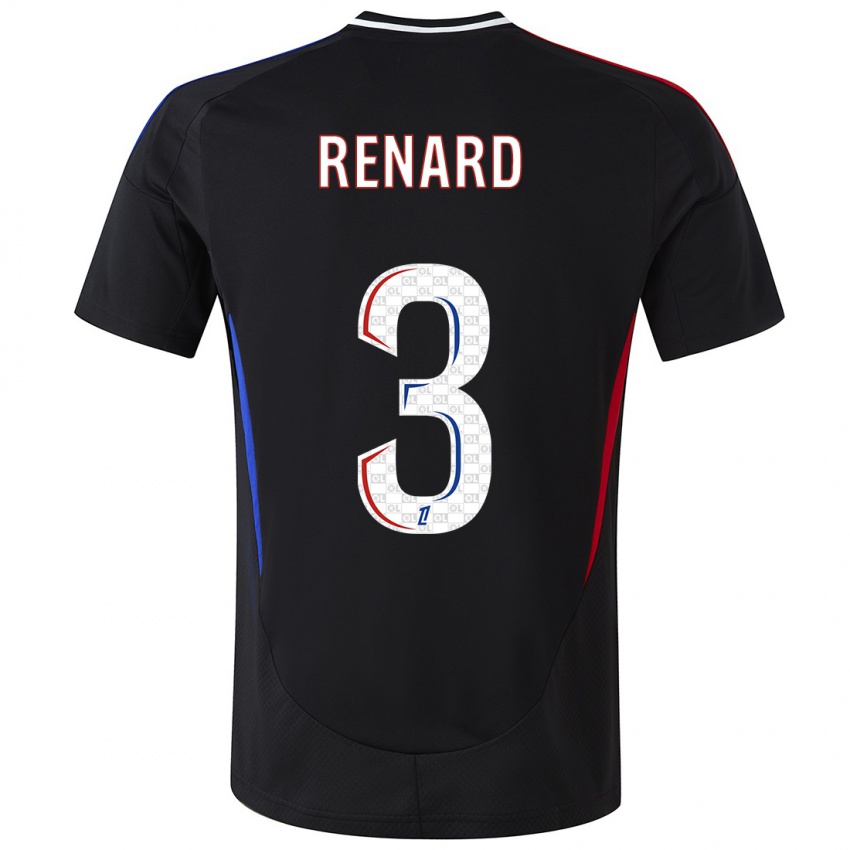 Kinder Wendie Renard #3 Schwarz Auswärtstrikot Trikot 2024/25 T-Shirt