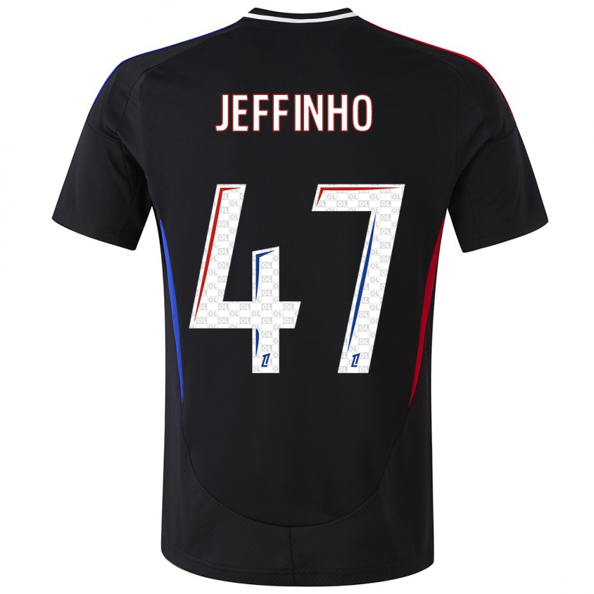 Kinder Jeffinho #47 Schwarz Auswärtstrikot Trikot 2024/25 T-Shirt