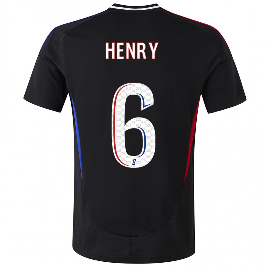 Kinder Amandine Henry #6 Schwarz Auswärtstrikot Trikot 2024/25 T-Shirt