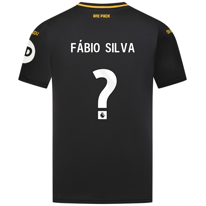 Kinder Fabio Silva #0 Schwarz Auswärtstrikot Trikot 2024/25 T-Shirt