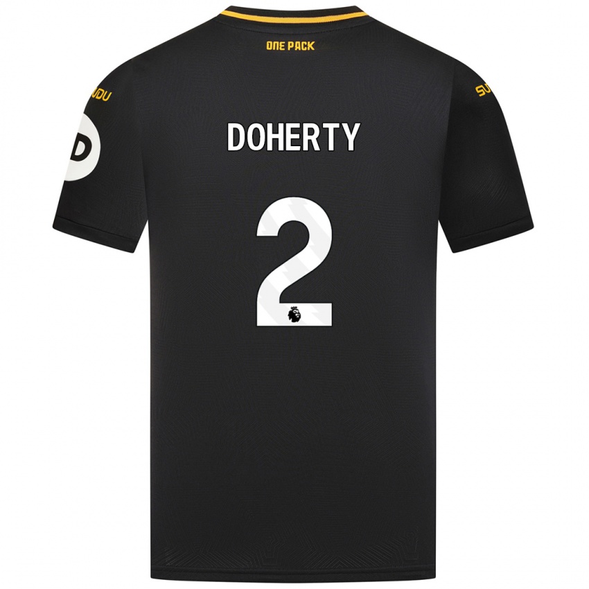 Kinder Matt Doherty #2 Schwarz Auswärtstrikot Trikot 2024/25 T-Shirt