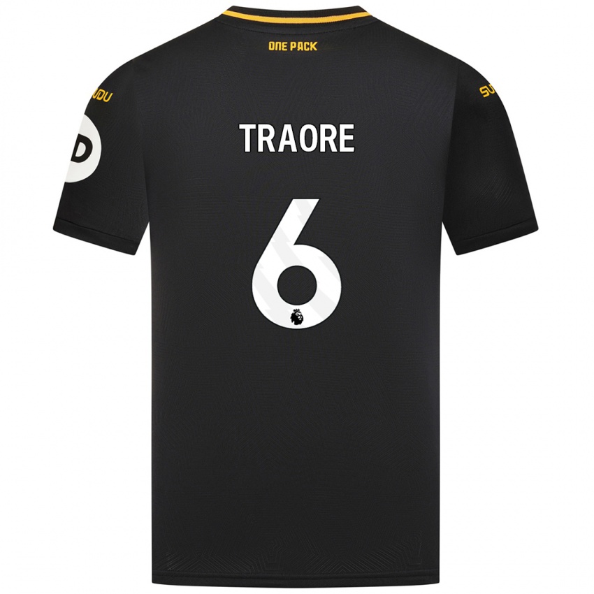 Kinder Boubacar Traoré #6 Schwarz Auswärtstrikot Trikot 2024/25 T-Shirt