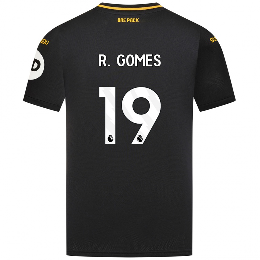 Kinder Rodrigo Gomes #19 Schwarz Auswärtstrikot Trikot 2024/25 T-Shirt