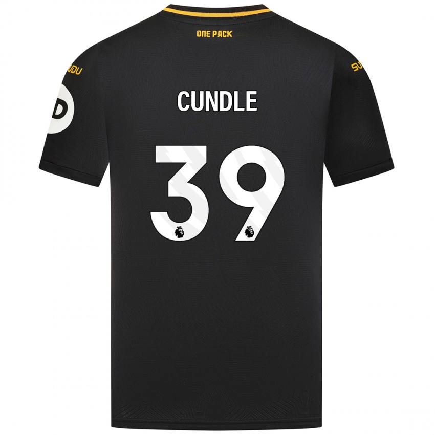 Kinder Luke Cundle #39 Schwarz Auswärtstrikot Trikot 2024/25 T-Shirt