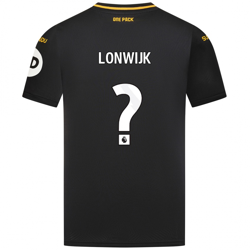 Kinder Nigel Lonwijk #0 Schwarz Auswärtstrikot Trikot 2024/25 T-Shirt