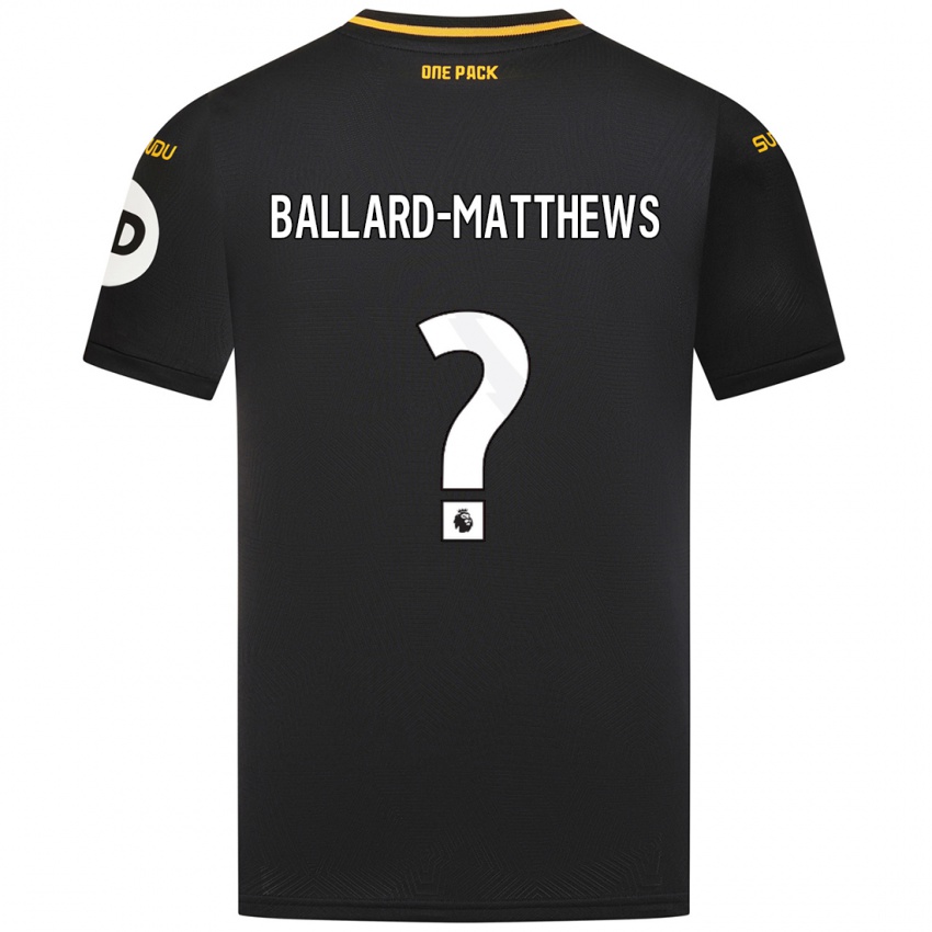 Kinder Emilio Ballard-Matthews #0 Schwarz Auswärtstrikot Trikot 2024/25 T-Shirt