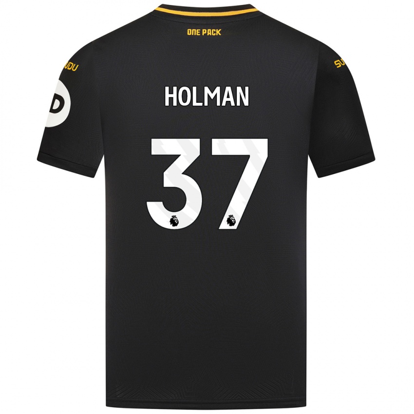 Kinder Fletcher Holman #37 Schwarz Auswärtstrikot Trikot 2024/25 T-Shirt