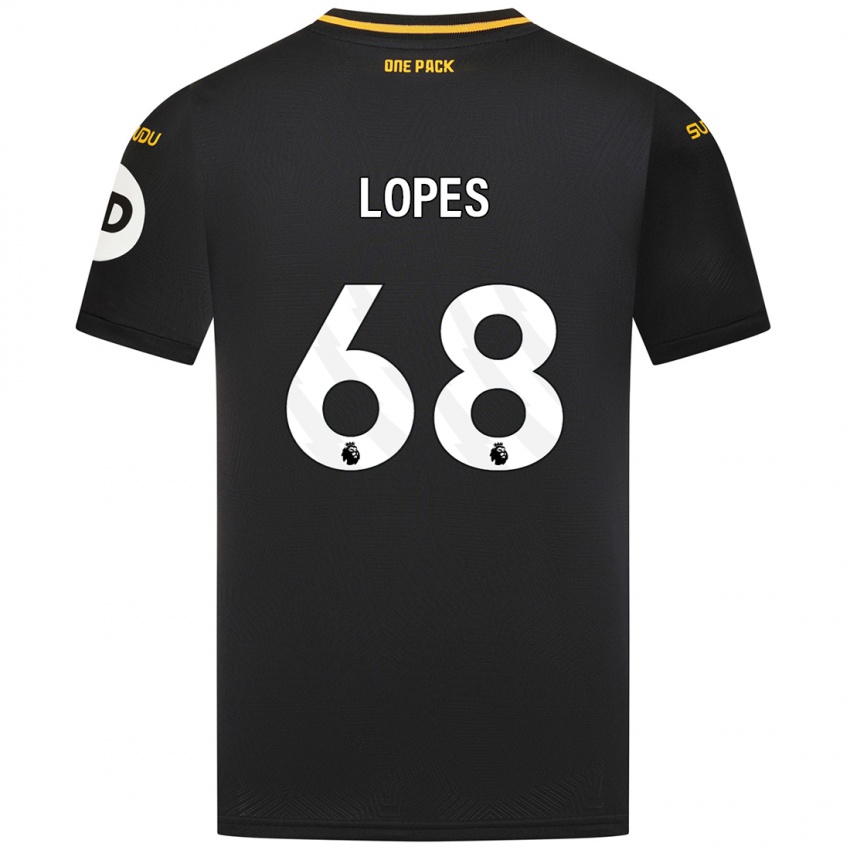 Kinder Leo Lopes #68 Schwarz Auswärtstrikot Trikot 2024/25 T-Shirt