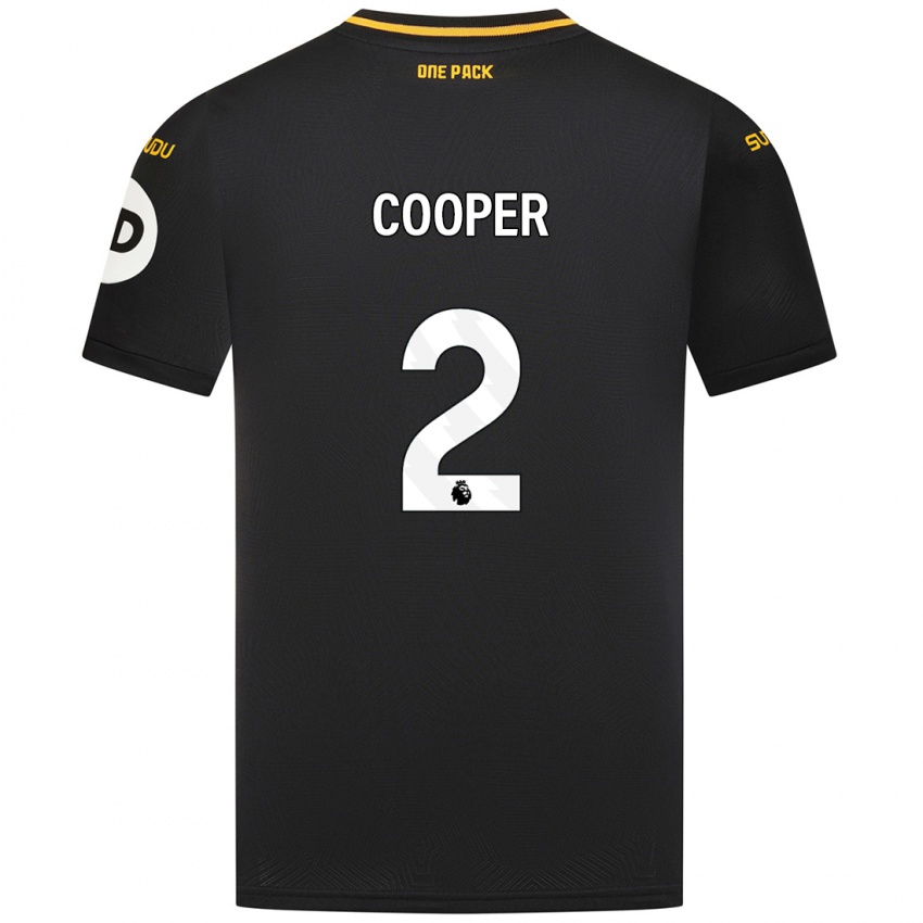 Kinder Laura Cooper #2 Schwarz Auswärtstrikot Trikot 2024/25 T-Shirt