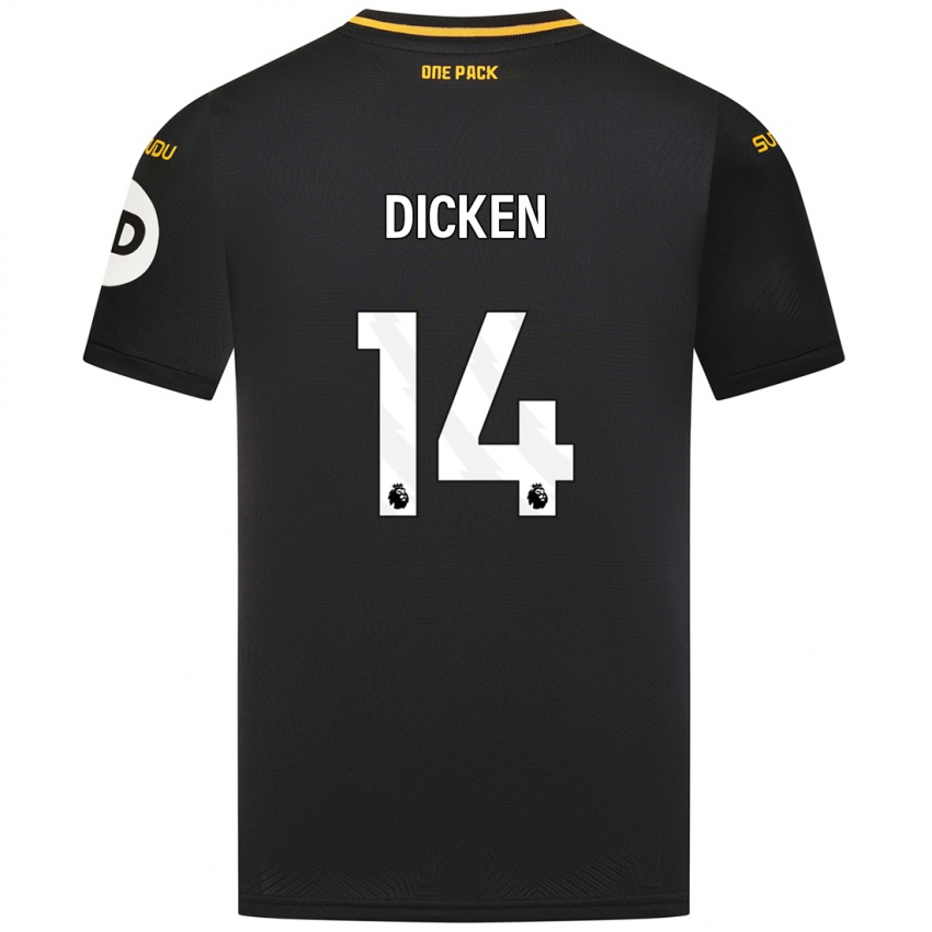 Kinder Amy Dicken #14 Schwarz Auswärtstrikot Trikot 2024/25 T-Shirt