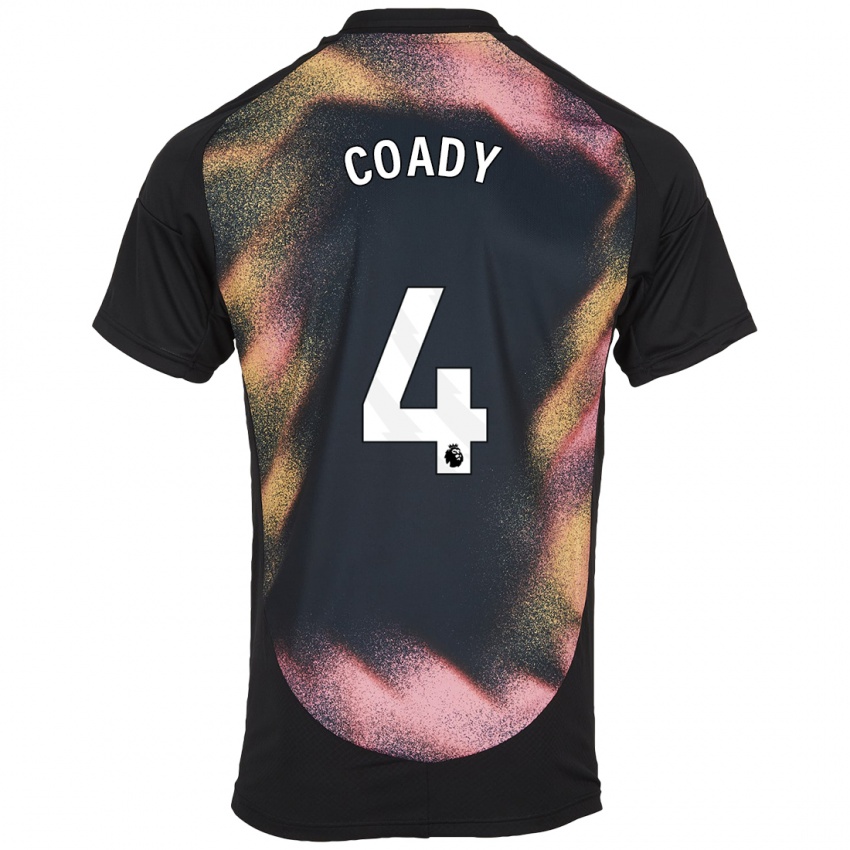 Kinder Conor Coady #4 Schwarz Weiß Auswärtstrikot Trikot 2024/25 T-Shirt