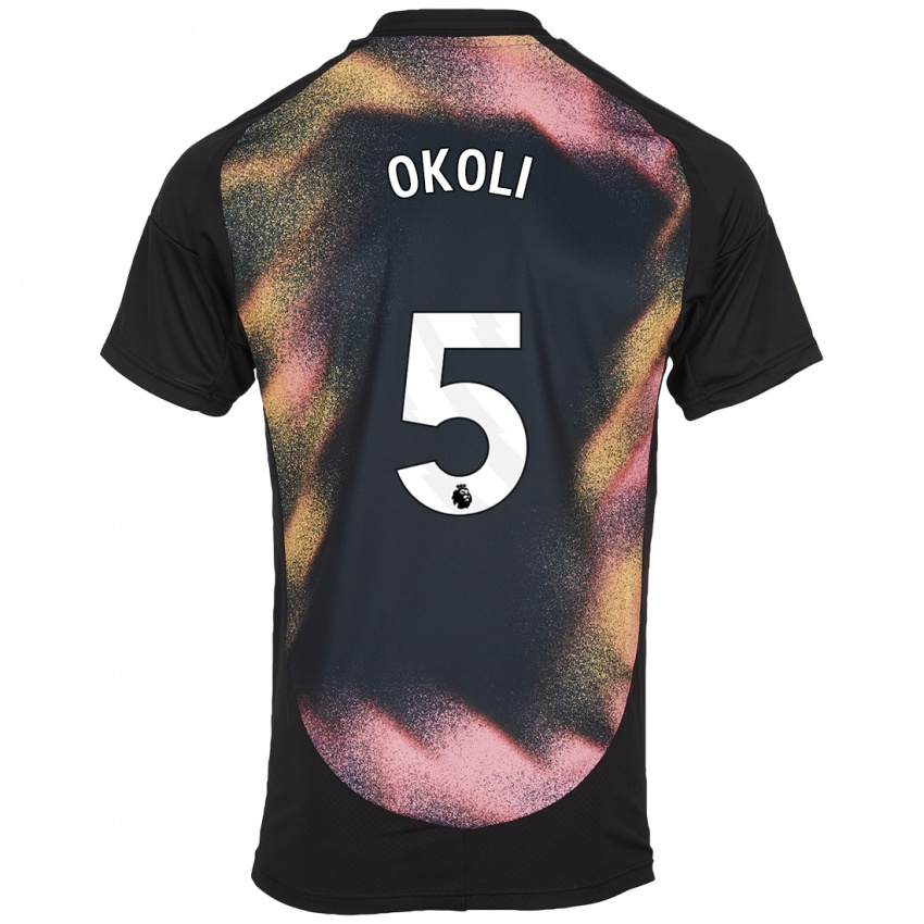 Kinder Caleb Okoli #5 Schwarz Weiß Auswärtstrikot Trikot 2024/25 T-Shirt