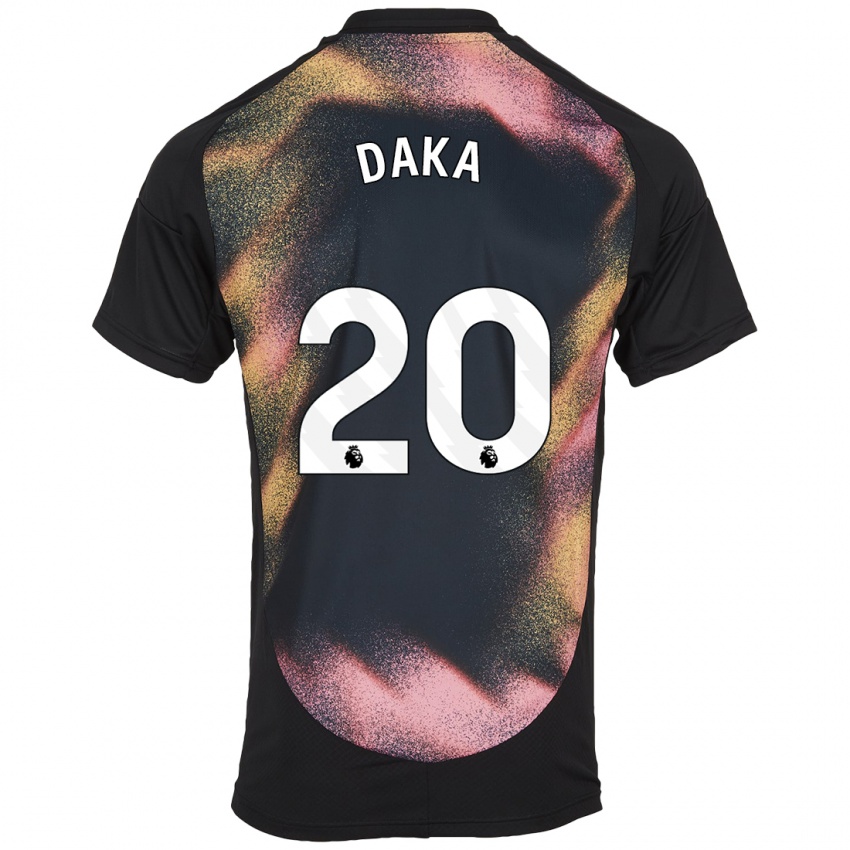 Kinder Patson Daka #20 Schwarz Weiß Auswärtstrikot Trikot 2024/25 T-Shirt