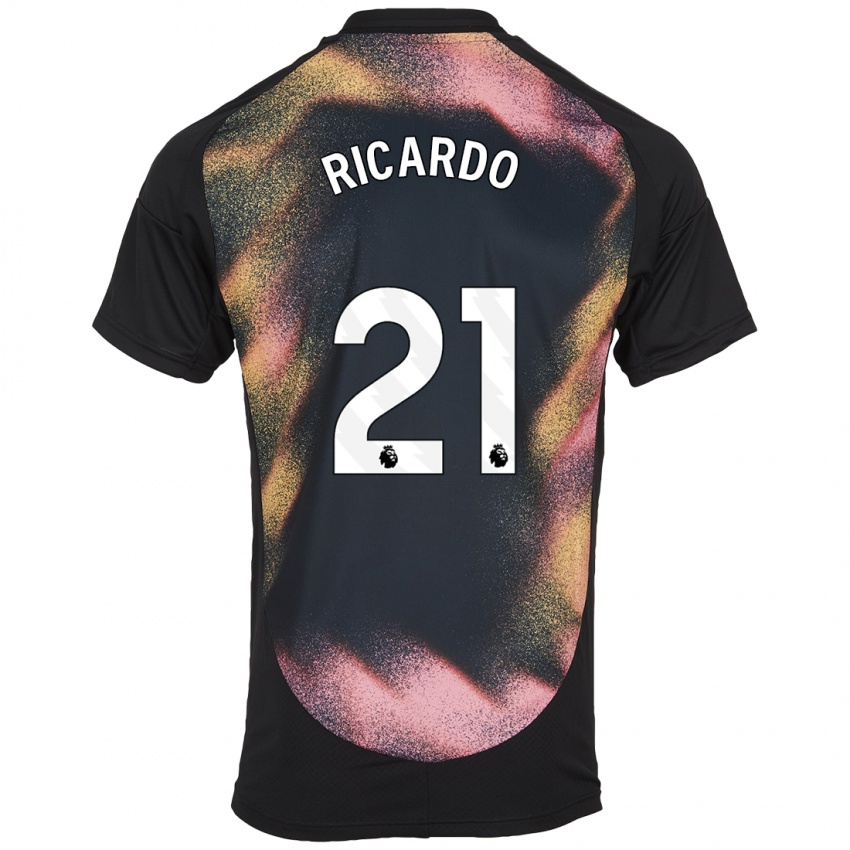 Kinder Ricardo Pereira #21 Schwarz Weiß Auswärtstrikot Trikot 2024/25 T-Shirt