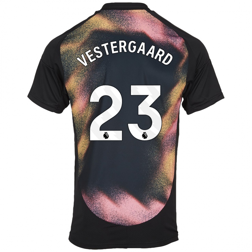 Kinder Jannik Vestergaard #23 Schwarz Weiß Auswärtstrikot Trikot 2024/25 T-Shirt