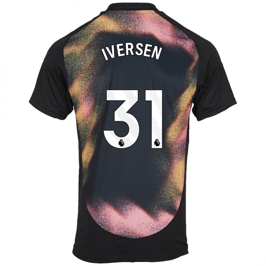 Kinder Daniel Iversen #31 Schwarz Weiß Auswärtstrikot Trikot 2024/25 T-Shirt