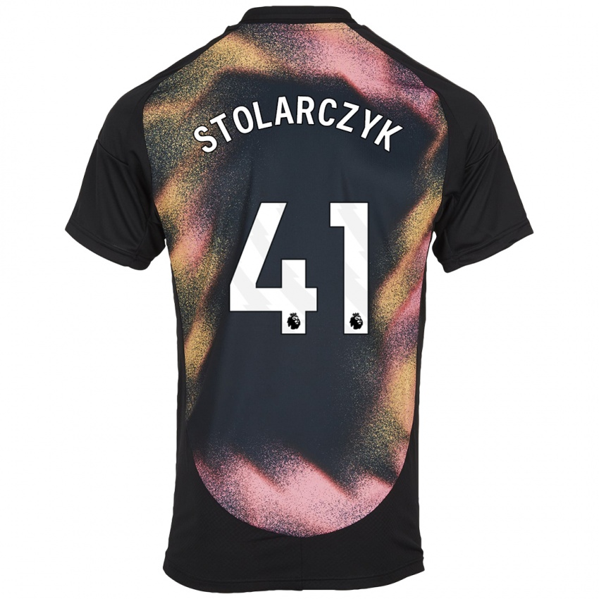 Kinder Jakub Stolarczyk #41 Schwarz Weiß Auswärtstrikot Trikot 2024/25 T-Shirt