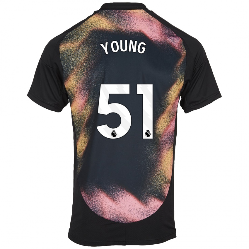 Kinder Brad Young #51 Schwarz Weiß Auswärtstrikot Trikot 2024/25 T-Shirt