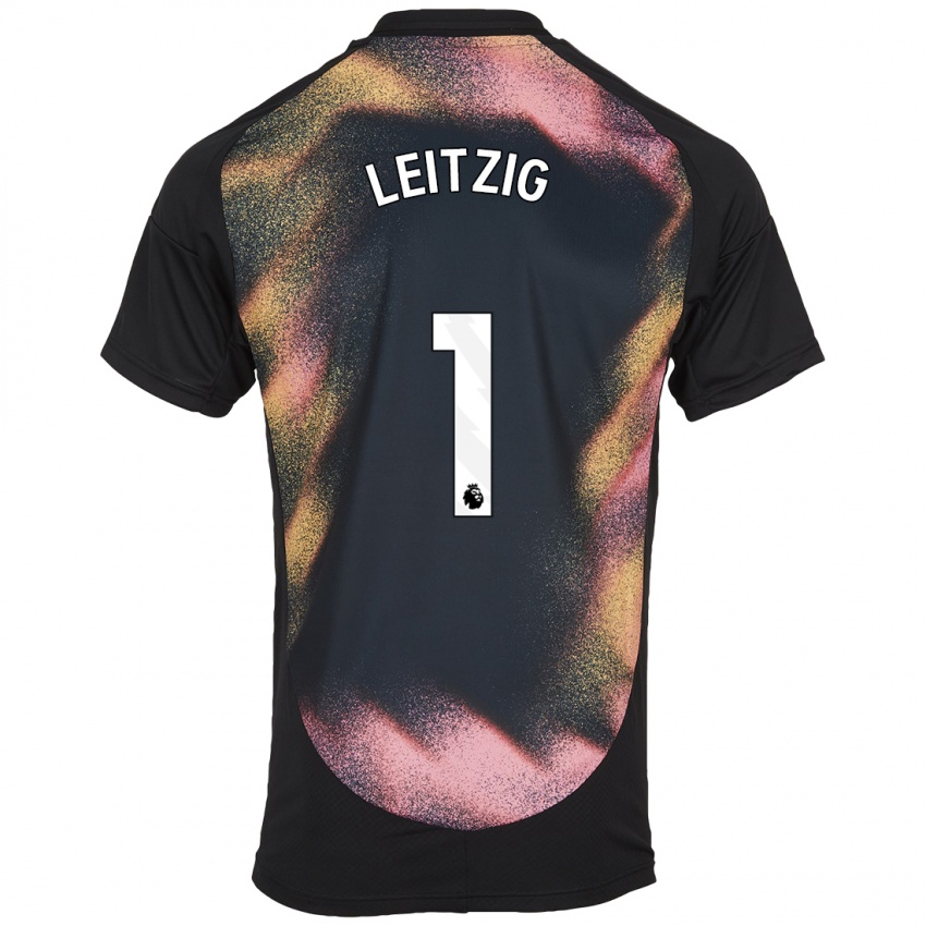 Kinder Janina Leitzig #1 Schwarz Weiß Auswärtstrikot Trikot 2024/25 T-Shirt