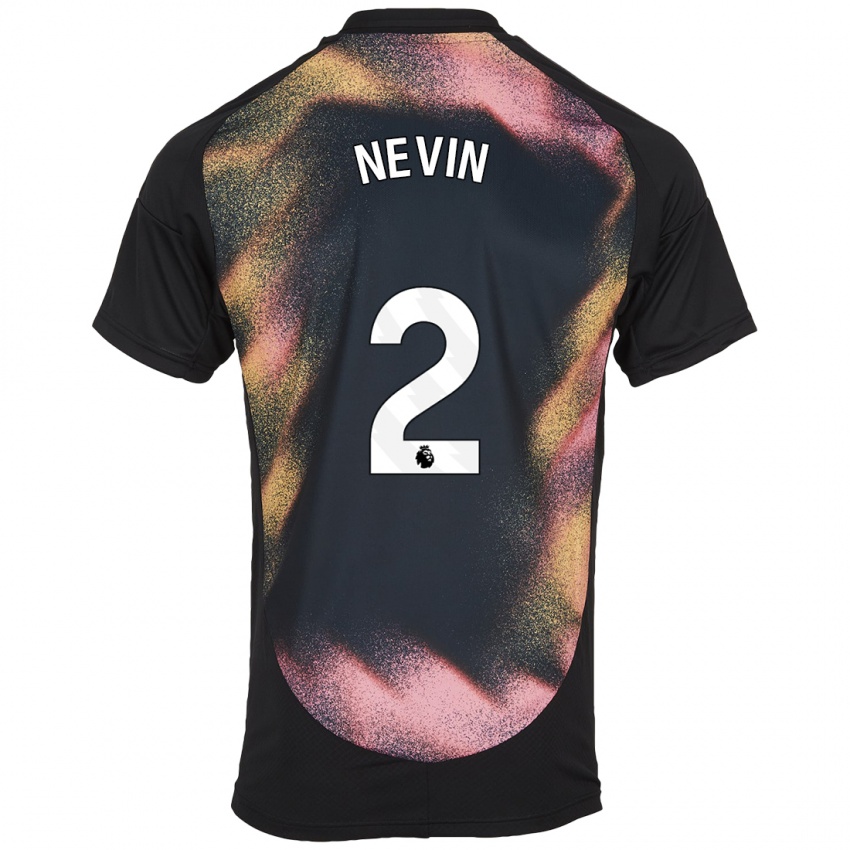 Kinder Courtney Nevin #2 Schwarz Weiß Auswärtstrikot Trikot 2024/25 T-Shirt