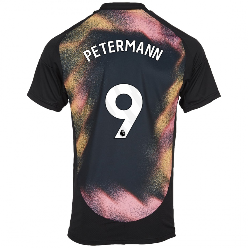 Kinder Lena Petermann #9 Schwarz Weiß Auswärtstrikot Trikot 2024/25 T-Shirt