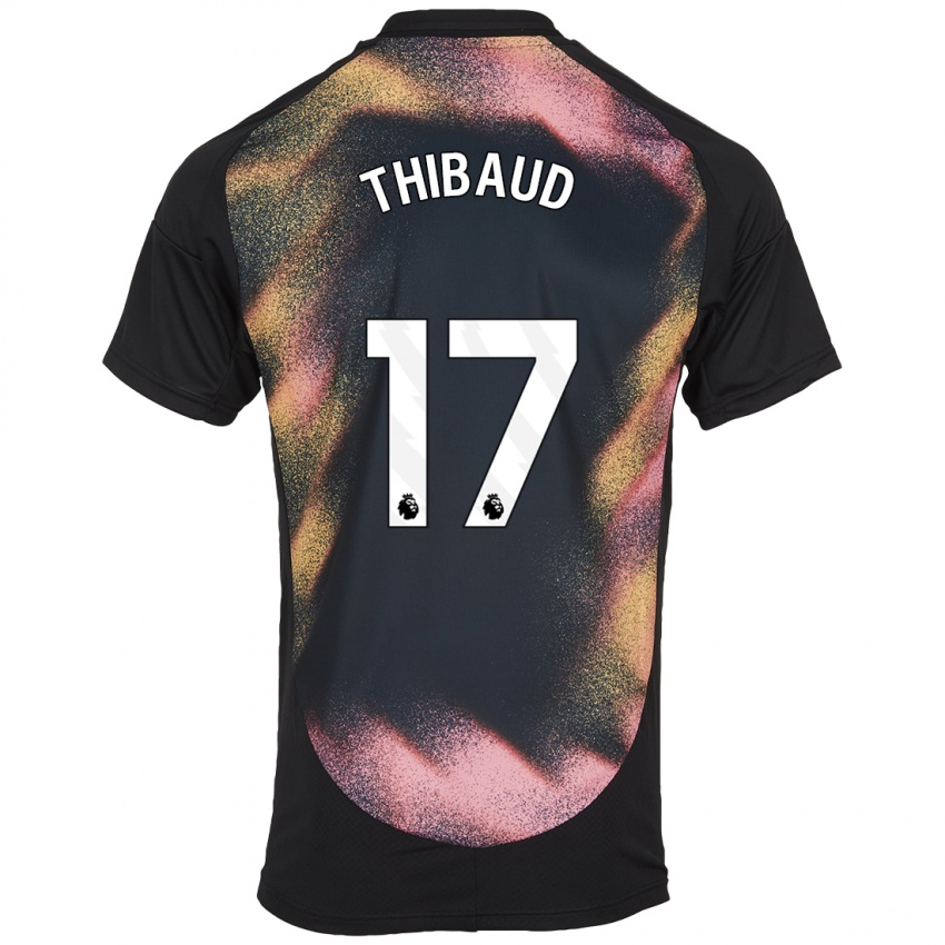 Kinder Julie Thibaud #17 Schwarz Weiß Auswärtstrikot Trikot 2024/25 T-Shirt