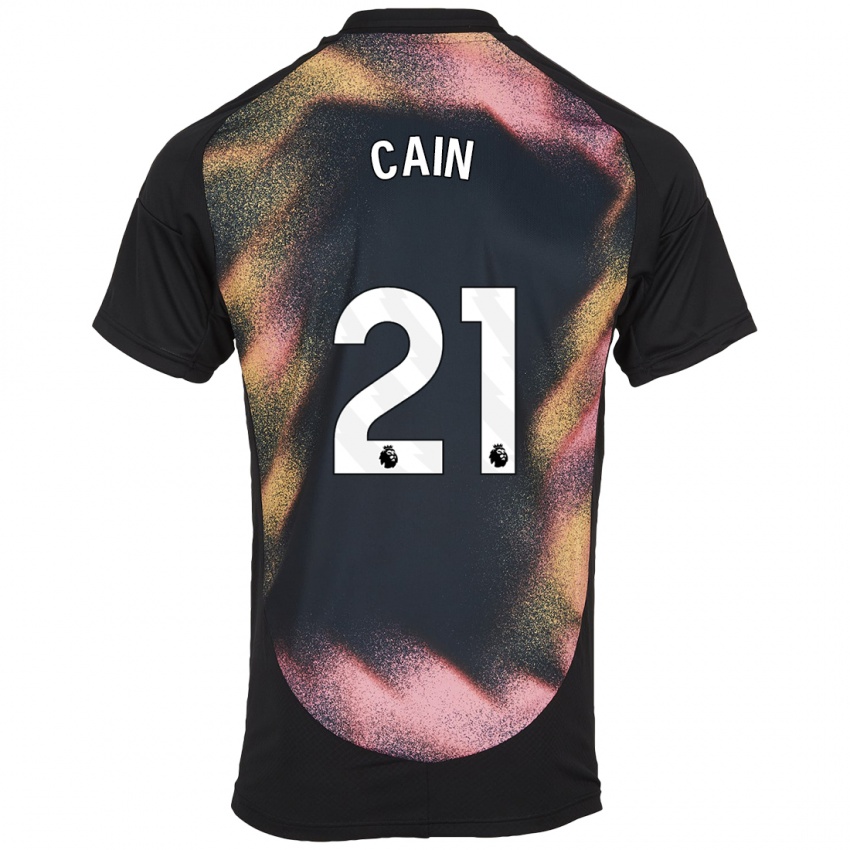 Kinder Hannah Cain #21 Schwarz Weiß Auswärtstrikot Trikot 2024/25 T-Shirt