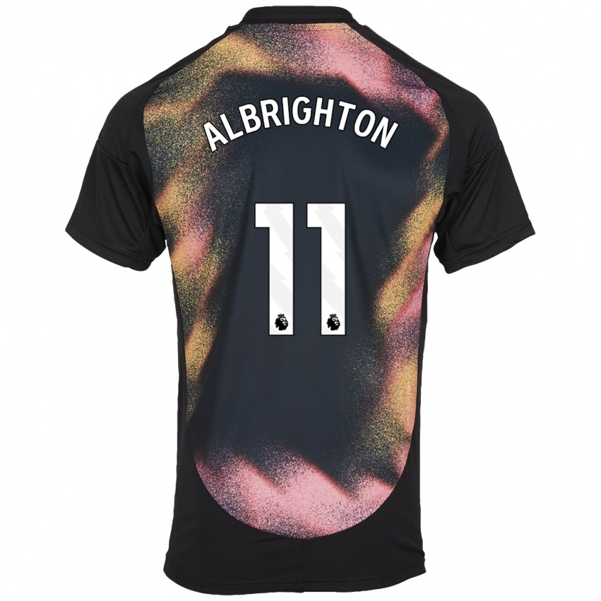 Kinder Marc Albrighton #11 Schwarz Weiß Auswärtstrikot Trikot 2024/25 T-Shirt