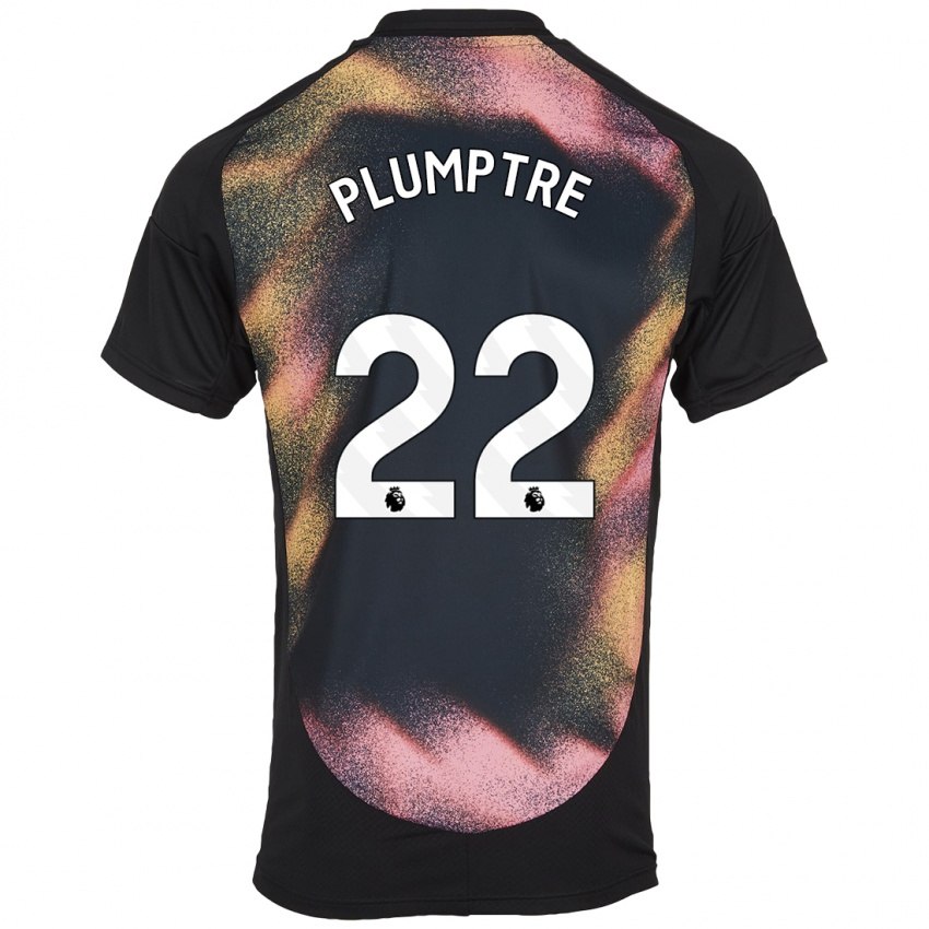 Kinder Ashleigh Plumptre #22 Schwarz Weiß Auswärtstrikot Trikot 2024/25 T-Shirt