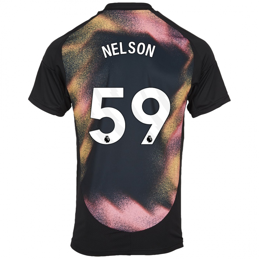 Kinder Ronny Nelson #59 Schwarz Weiß Auswärtstrikot Trikot 2024/25 T-Shirt