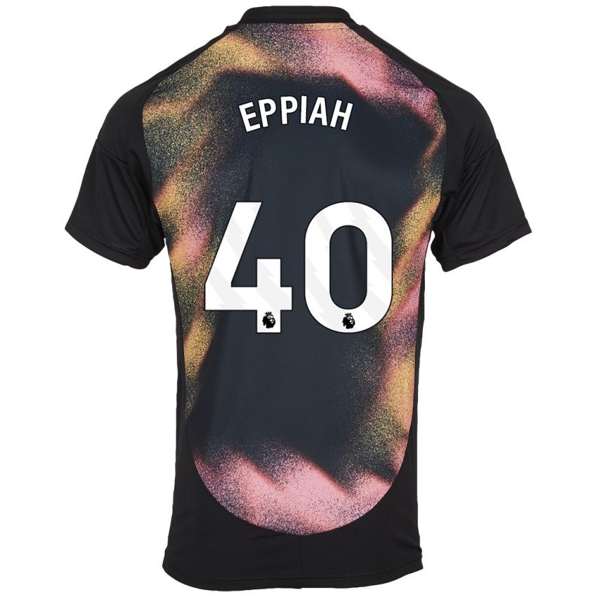 Kinder Josh Eppiah #40 Schwarz Weiß Auswärtstrikot Trikot 2024/25 T-Shirt