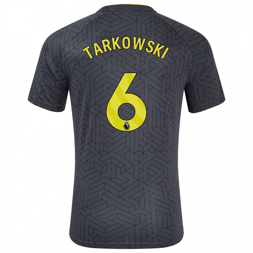 Kinder James Tarkowski #6 Schwarz Gelb Auswärtstrikot Trikot 2024/25 T-Shirt