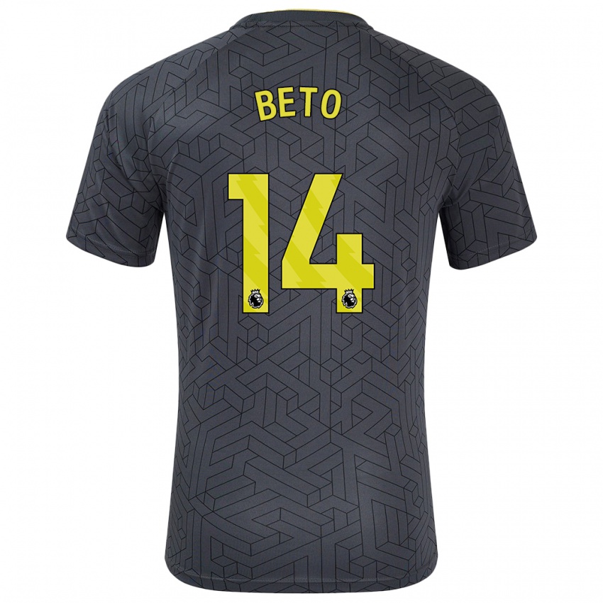 Kinder Beto #14 Schwarz Gelb Auswärtstrikot Trikot 2024/25 T-Shirt