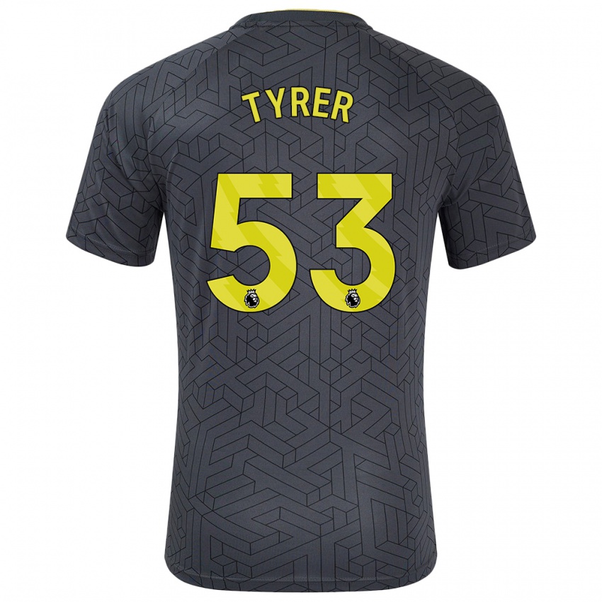 Kinder Harry Tyrer #53 Schwarz Gelb Auswärtstrikot Trikot 2024/25 T-Shirt