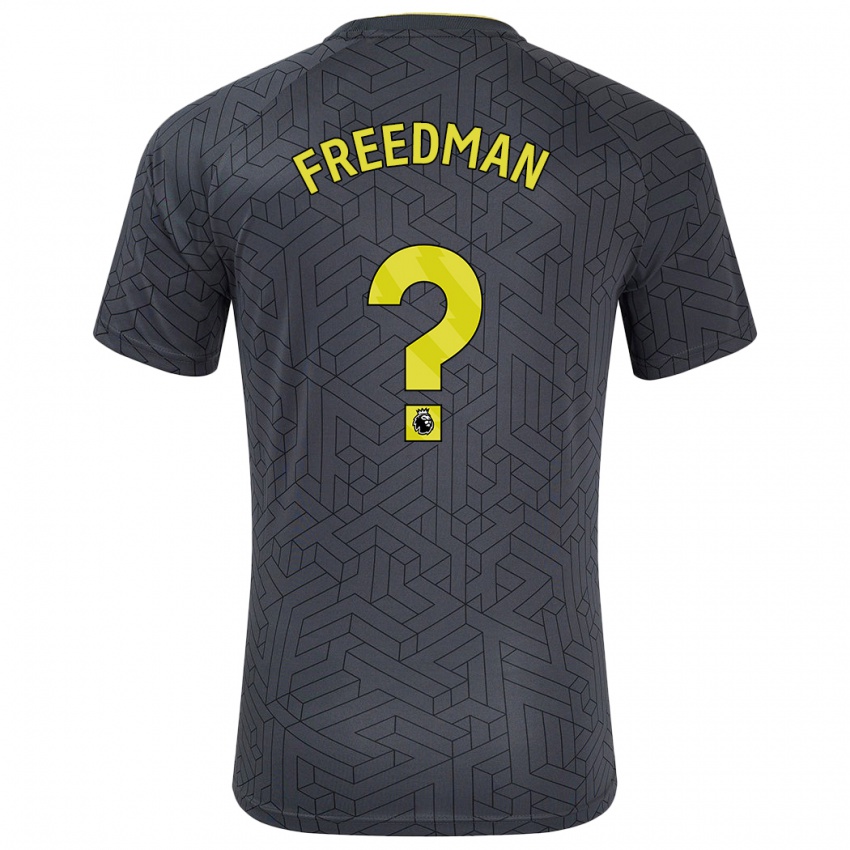 Kinder Freddie Freedman #0 Schwarz Gelb Auswärtstrikot Trikot 2024/25 T-Shirt