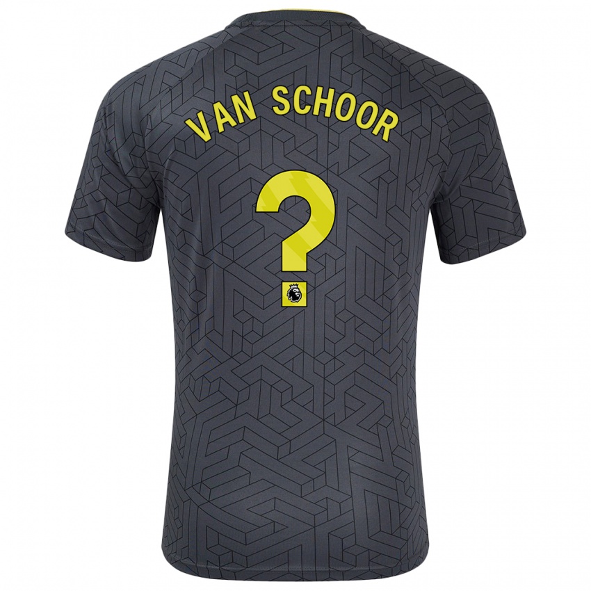 Kinder Joshua Van Schoor #0 Schwarz Gelb Auswärtstrikot Trikot 2024/25 T-Shirt