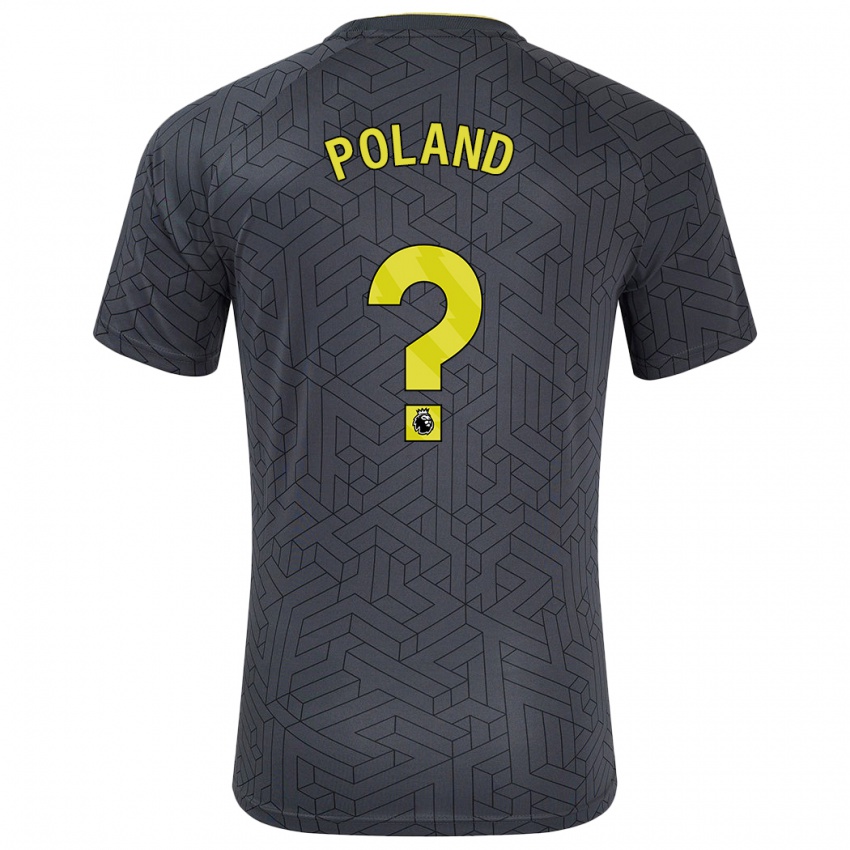 Kinder Louis Poland #0 Schwarz Gelb Auswärtstrikot Trikot 2024/25 T-Shirt