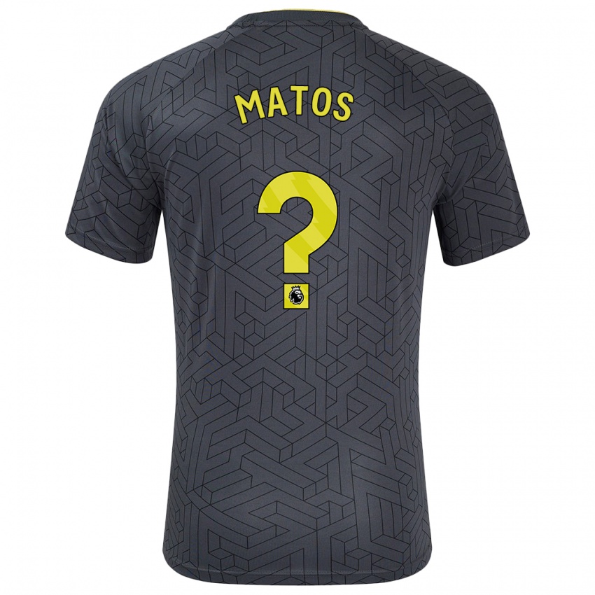 Kinder Melvin Matos #0 Schwarz Gelb Auswärtstrikot Trikot 2024/25 T-Shirt