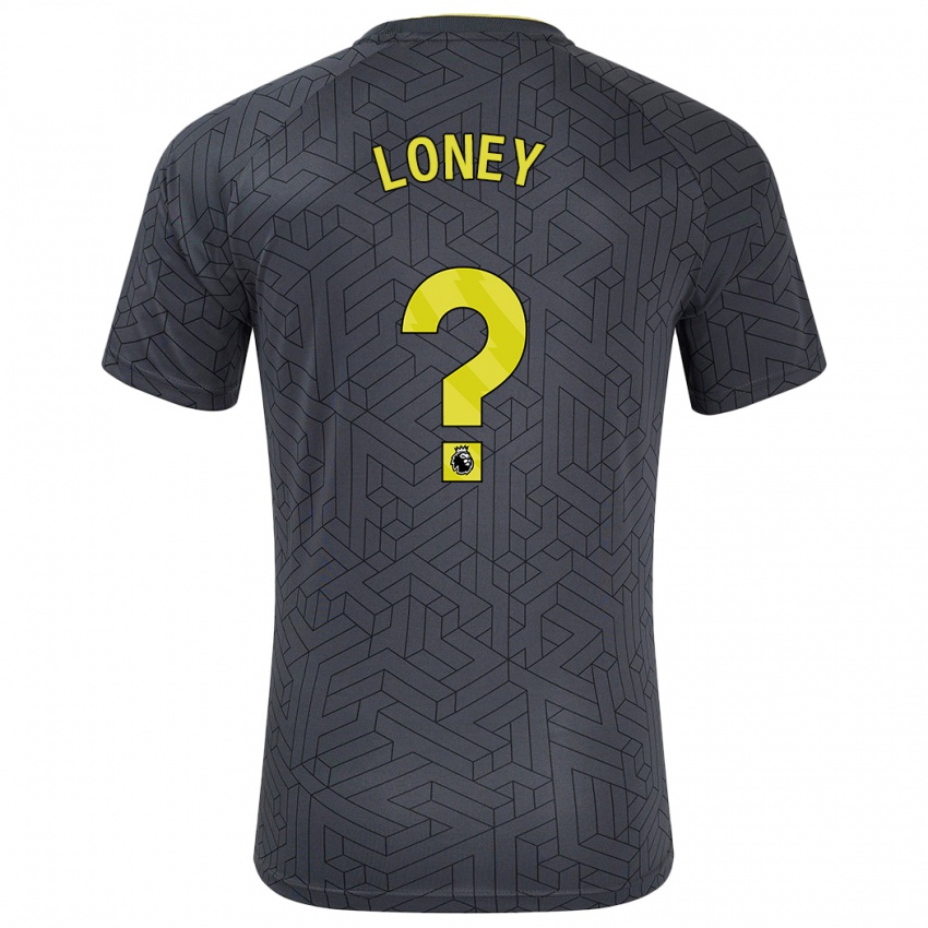 Kinder Ceiran Loney #0 Schwarz Gelb Auswärtstrikot Trikot 2024/25 T-Shirt